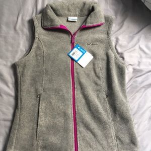 Light gray with purple zipper